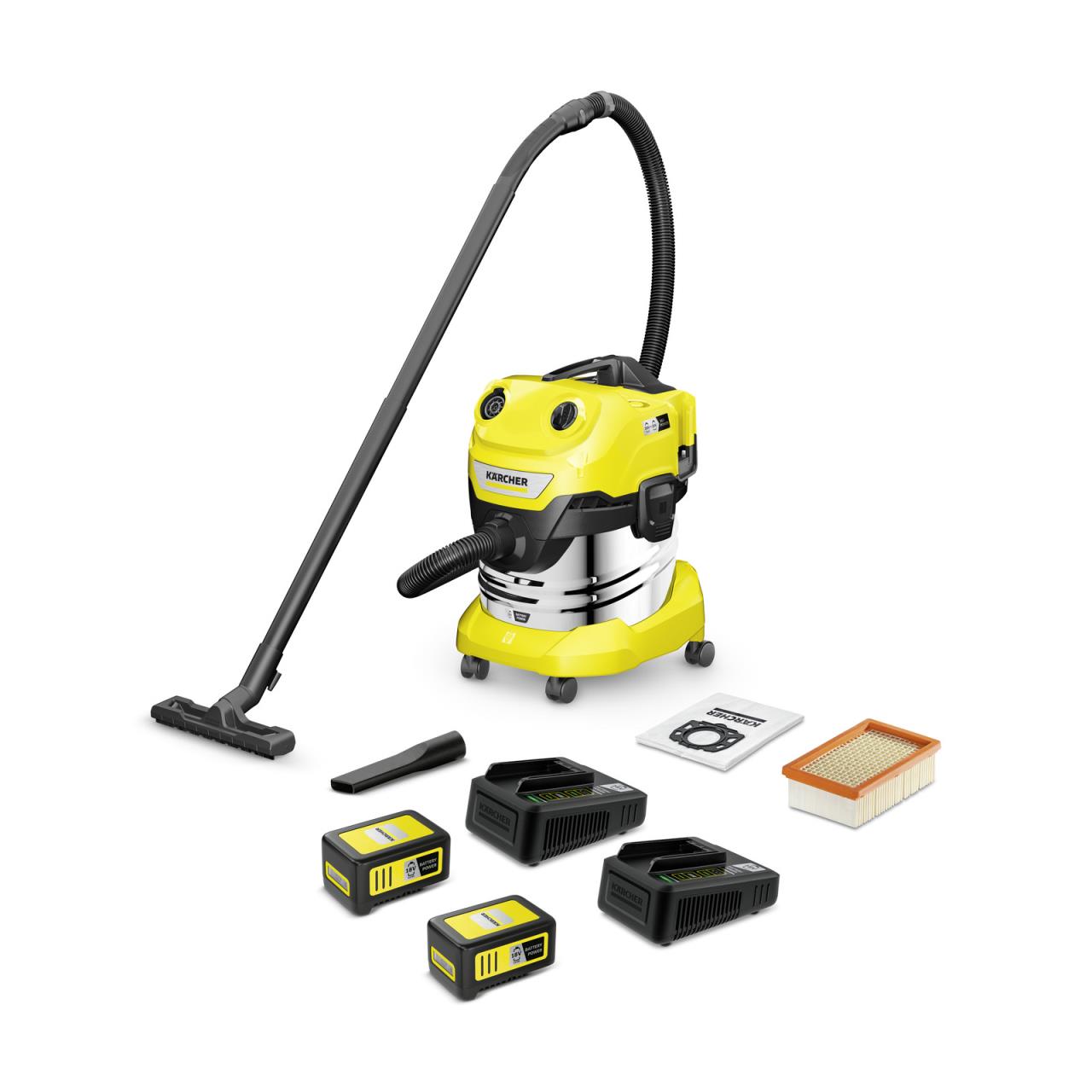 Akku-Nass-/Trockensauger WD 4-18 S Dual Battery Set V-20/22 - inkl. Akku und Ladegerät